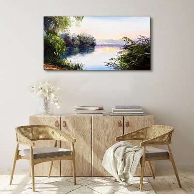 A peaceful landscape by the river Canvas print