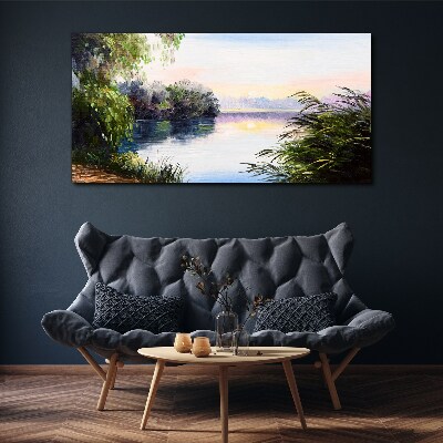 A peaceful landscape by the river Canvas print
