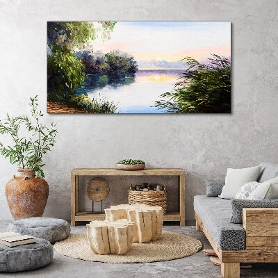 A peaceful landscape by the river Canvas print