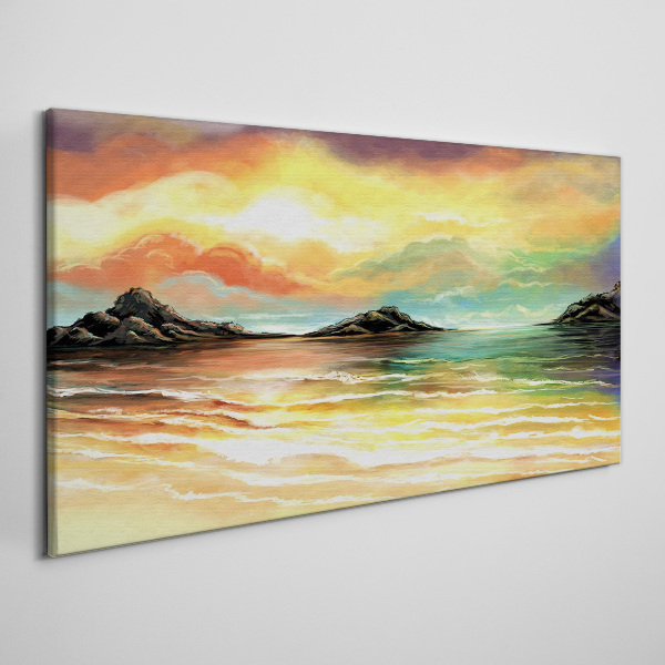 A peaceful sunset over the sea Canvas Wall art