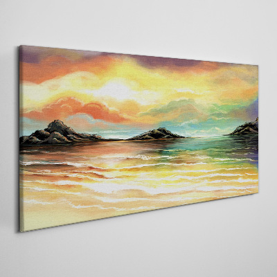 A peaceful sunset over the sea Canvas Wall art