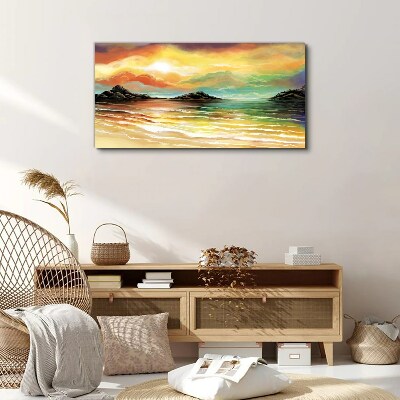 A peaceful sunset over the sea Canvas Wall art