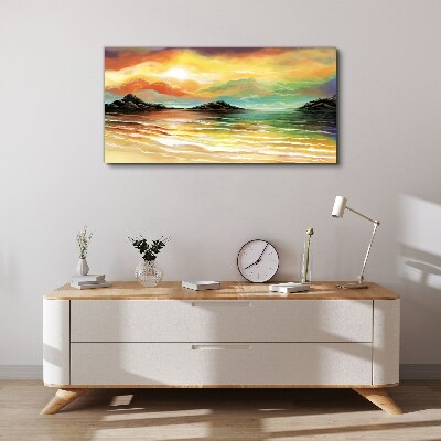 A peaceful sunset over the sea Canvas Wall art