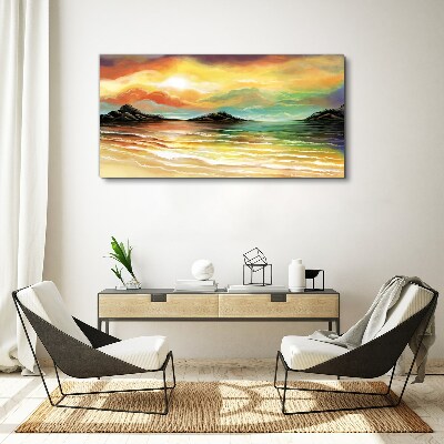 A peaceful sunset over the sea Canvas Wall art