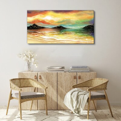 A peaceful sunset over the sea Canvas Wall art