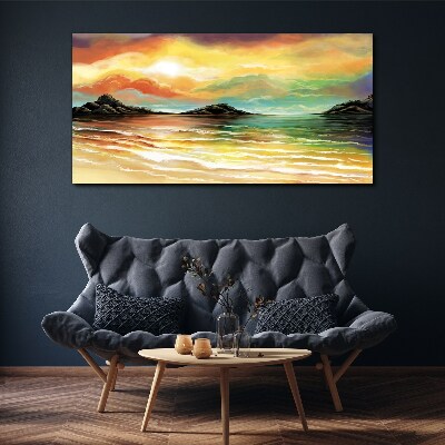 A peaceful sunset over the sea Canvas Wall art