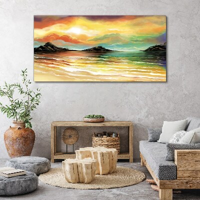 A peaceful sunset over the sea Canvas Wall art