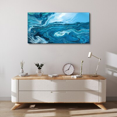 Ocean waves in shades of blue Canvas Wall art