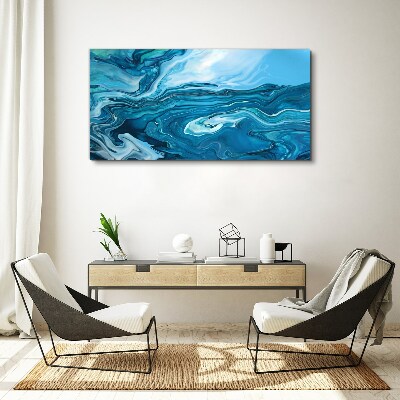 Ocean waves in shades of blue Canvas Wall art