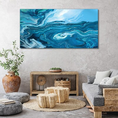 Ocean waves in shades of blue Canvas Wall art