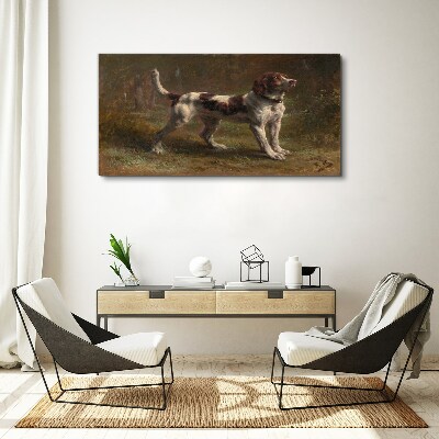 Modern forest pet dog Canvas Wall art