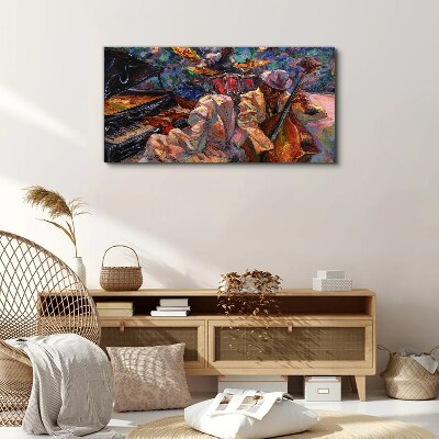Musical meeting in colors Canvas Wall art
