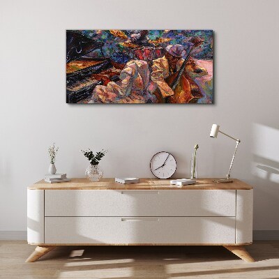 Musical meeting in colors Canvas Wall art