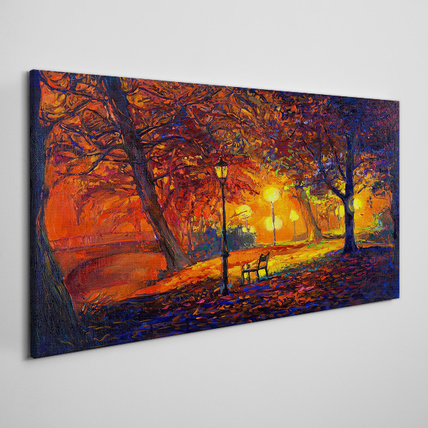 Golden autumn in the park Canvas print