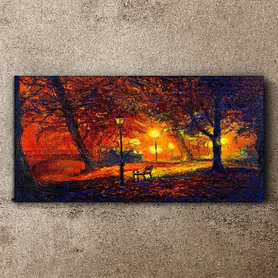 Golden autumn in the park Canvas print