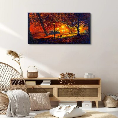 Golden autumn in the park Canvas print