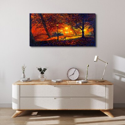 Golden autumn in the park Canvas print