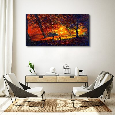 Golden autumn in the park Canvas print