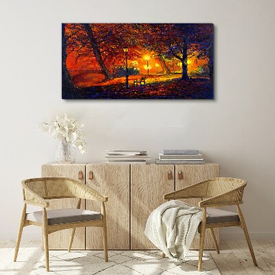 Golden autumn in the park Canvas print