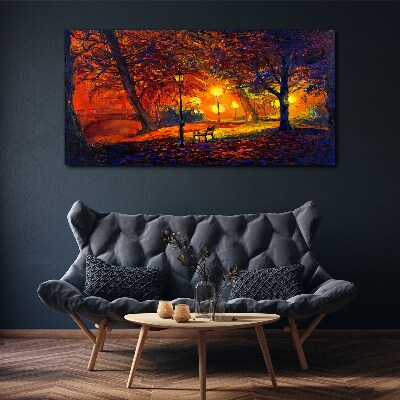 Golden autumn in the park Canvas print
