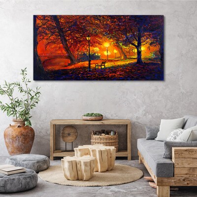 Golden autumn in the park Canvas print