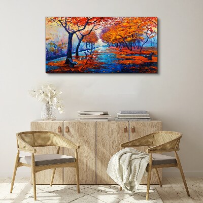 Park autumn trees Canvas print