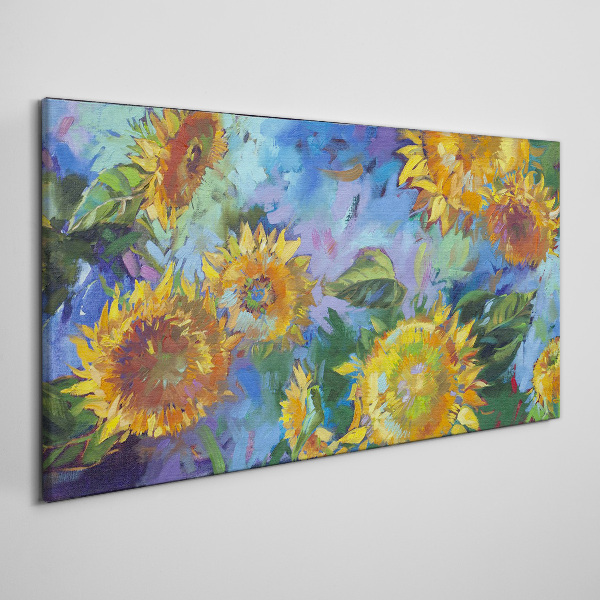 Sunflowers in a colorful composition Canvas print