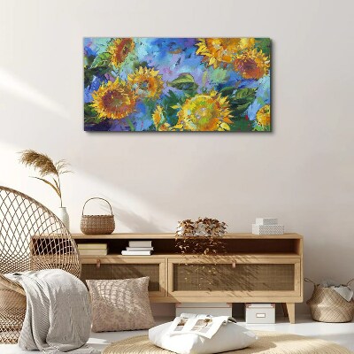 Sunflowers in a colorful composition Canvas print