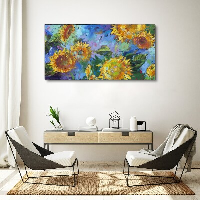 Sunflowers in a colorful composition Canvas print