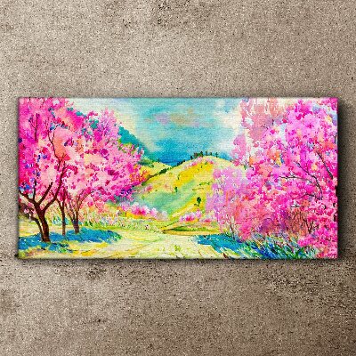 Abstract tree hill Canvas Wall art