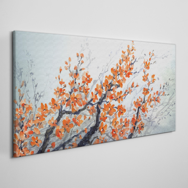 A floral explosion in shades of orange Canvas print