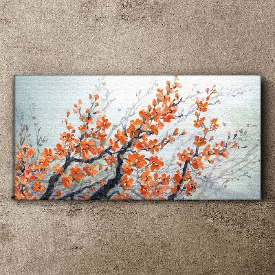 A floral explosion in shades of orange Canvas print