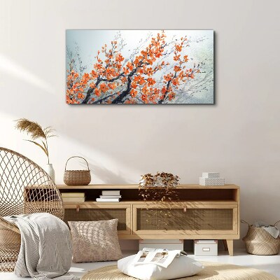 A floral explosion in shades of orange Canvas print