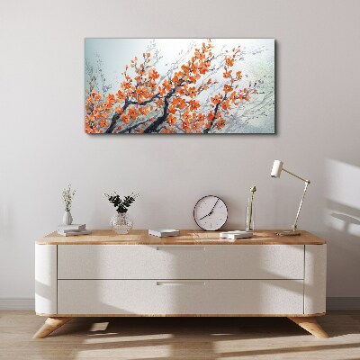 A floral explosion in shades of orange Canvas print