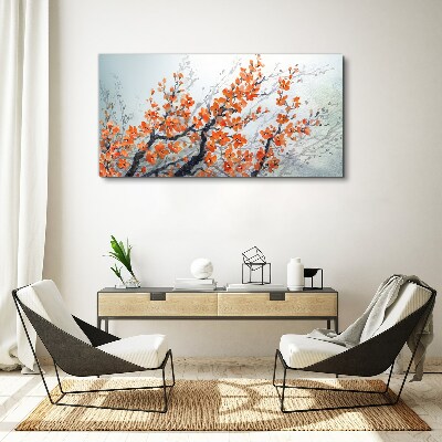 A floral explosion in shades of orange Canvas print