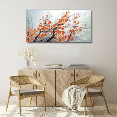 A floral explosion in shades of orange Canvas print