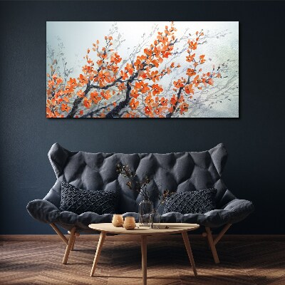 A floral explosion in shades of orange Canvas print