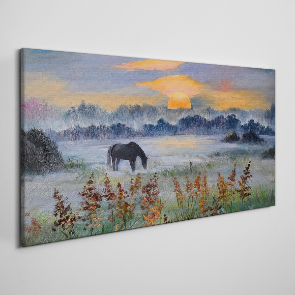 A quiet morning by the lake Canvas print