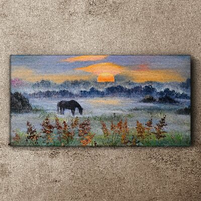 A quiet morning by the lake Canvas print