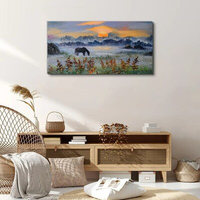A quiet morning by the lake Canvas print