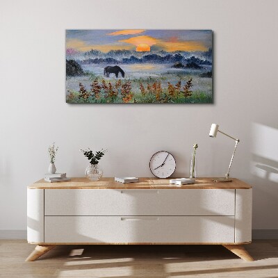 A quiet morning by the lake Canvas print