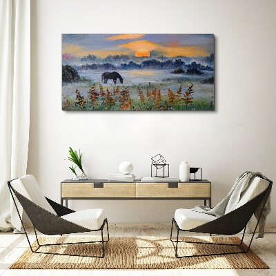 A quiet morning by the lake Canvas print
