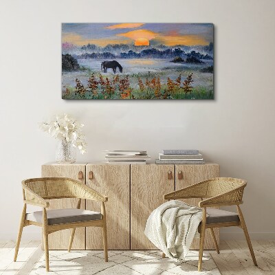 A quiet morning by the lake Canvas print