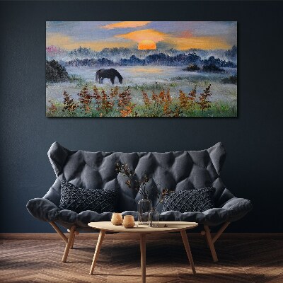 A quiet morning by the lake Canvas print