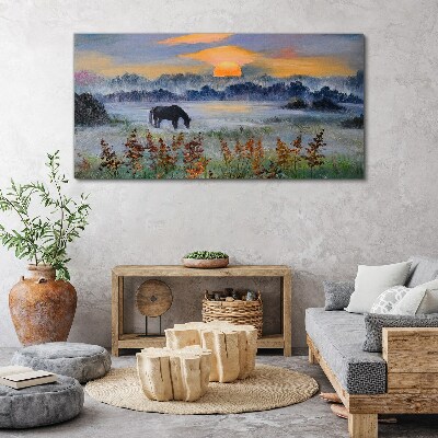 A quiet morning by the lake Canvas print