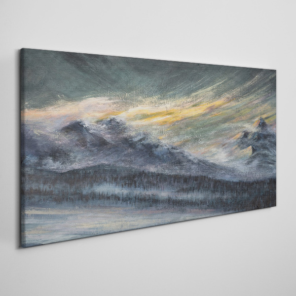 Mountain landscape at dusk Canvas print