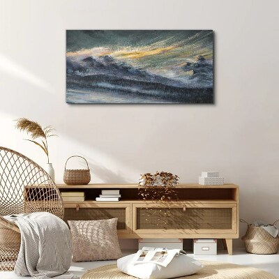 Mountain landscape at dusk Canvas print