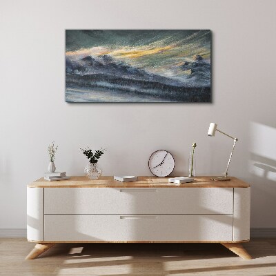 Mountain landscape at dusk Canvas print