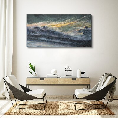 Mountain landscape at dusk Canvas print