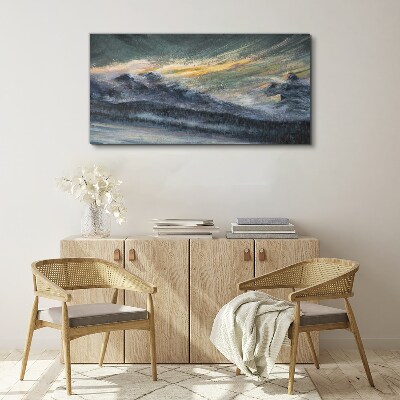 Mountain landscape at dusk Canvas print